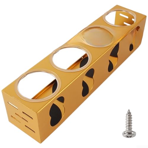 Image of Aluminum Alloy For RV Kitchen Spice Rack With 4 Holes Foam Base For Noise Reduction And Silicone Bottle Sleeves For Secure Travel Storage(Gold)