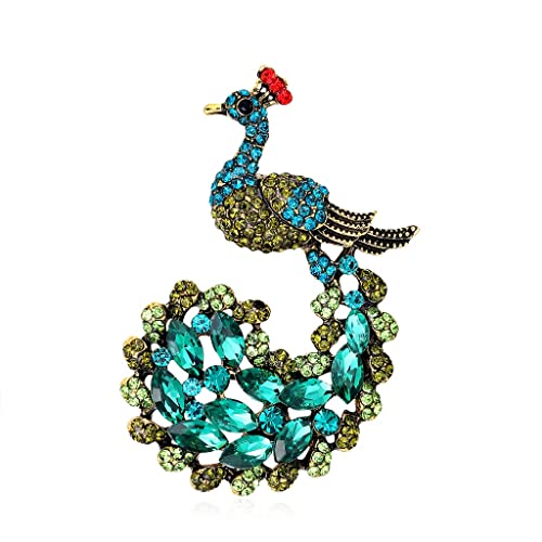 Brooche de paon rétro idéale pour sublimer un blazer de bureau