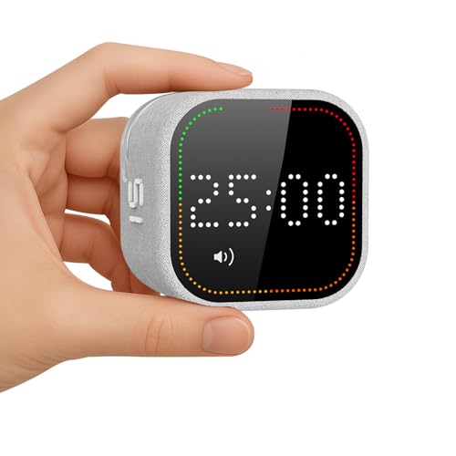 Image of REACHER Fast Custom Pomodoro Timer Cube, Productivity Timer for ADHD | Fast Custom, Silent Mode, Vibrate Reminder, Adjustable Beeps, Magnetic Base, Visual Countdown, Study, Kitchen, Classroom