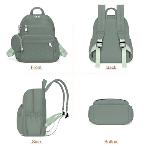 SYTRAH Mini Backpack for Women Small Backpack Purse, Anti Theft Backpack Waterproof Lightweight Puffer Back packs for Travel, Work with Coin Purse Green by SYTRAH - Used condition - Image 9