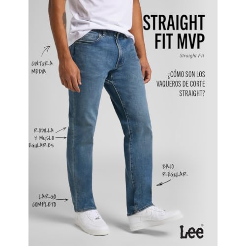 Lee Straight Fit Mvp Jeans, Azul (Brady), 32W / 32L Hombre - imagen 4