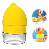 Zitronenpresse Manuell Zitruspresse Obstpresse Handpresse - 2 in 1 Kleine Manueller Saftpresse in Zitronenform mit Schabesieb und Saftbehälter Geeignet für Zitrone, Zitrusfrüchte, Grapefruit