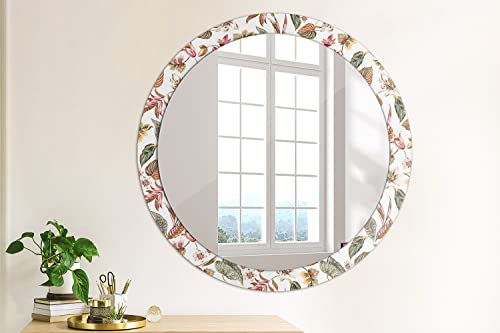 Miroir rond fleurs vintage Ø90 cm miroir mural verre - 5