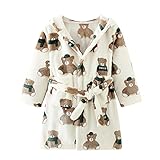 Petalum Plüsch-Kleid für Kinder, Bademantel, Kapuze, Herbst, Winter, Flanell, Unisex,...