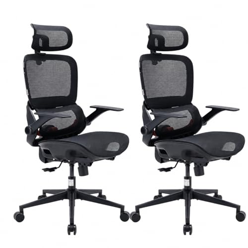 Image of SIHOO B100 Office Chair, Ergonomic Office Chair Without Footrest, Computer Chair with Wide Headrest & Adaptive Lumbar Support, Flip-up Armrests, Swivel Desk Chair for Long Hours, Black