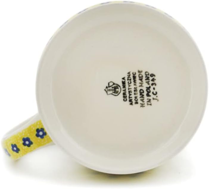 Polmedia Polish Pottery Beer Mug 34 oz - Sunshine Pattern Handmade in Boleslawiec Poland by Ceramika Artystyczna + Certificate of Authenticity