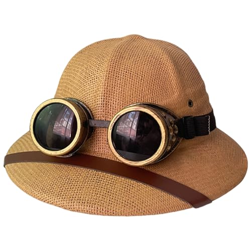 Chapeau de paille homme anti coup de soleil à large bord réglable