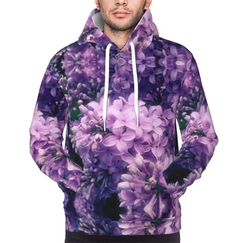Sweat homme imprimé fleurs violettes coupe ample confortable - 3