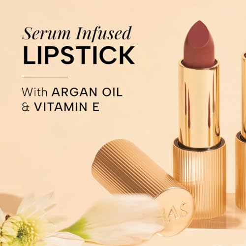 Image of RAS Luxury Oils Lumiere Satin Matte Lipstick | 8-Hr long stay Creamy Matte, Non-Drying, Lightweight & Pigmented | Natural infusion of Argan & Avocado | Vegan, Cruelty-Free