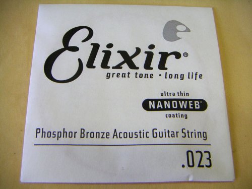エリクサー .023 バラ弦 1本 コーティング ナノウェブ Elixir アコースティックギター弦 フォスファーブロンズ ワウンド弦