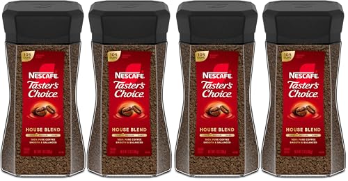 Image of NESCAFE Taster's Choice Instant Coffee,Light Medium Roast,House Blend,(7 Oz Each),(Pack of 4)