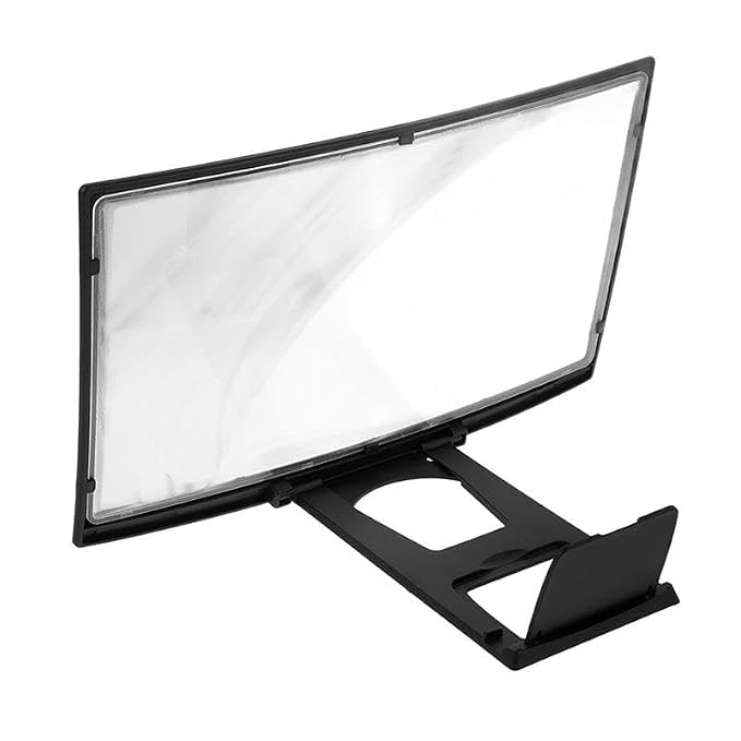 12 Inch HD 3D Curved Mobile Phone Screen Magnifier with Foldable Stand | Screen Enlarger for Smartphones | Eye Protection Amplifier for Movies, Videos, Gaming & Reading | No Power Required-image-35