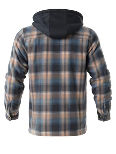 Image of Gary Com Heavy Thick Flannel Plaid Jacket Sherpa Fleece Lined Hoodies for Men Zip Up Winter Warm Coat Zipper Sweatshirt