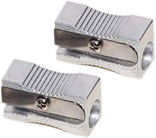 Miniatura 2 de Sacapuntas manuales de metal de mano de metal mini plata con un solo agujero sacapuntas de aleación de aluminio para lápices de tamaño estándar