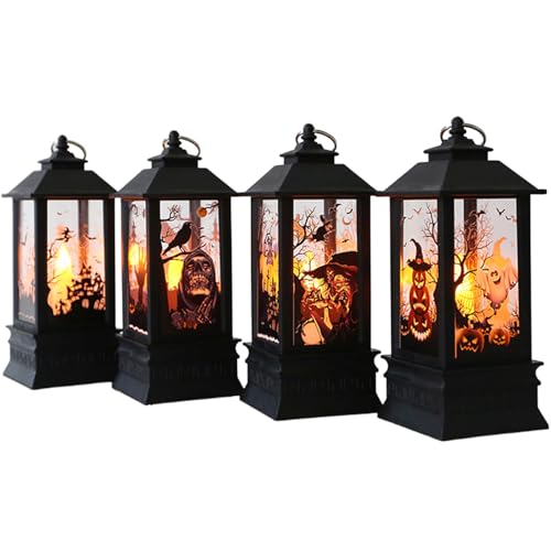 ハロウィン ランタン 4点セット ハロウィン 飾り タン かぼちゃ おばけ 魔女 提灯 ハロウィン 飾り付け ライト カボチャ 玄関 置物 ハロウィーン 装飾 パーティーに飾り ちょうちん 小型 軽量 携帯用 halloween decoration [並