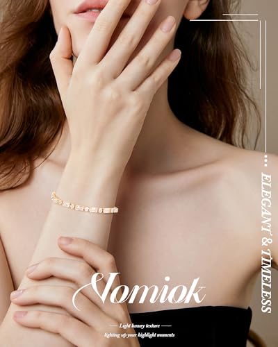 Tennis Bracelets for Women, 14K Gold Plated Diamond Bracelet, Cubic Zirconia Dainty Gold Bracelet for Women, Gifts Jewelry for Women2