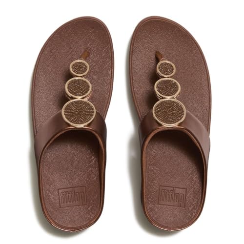 Image of FitFlop Halo Bead-Circle Metallic Toe-Post Sandals | Casual Sandals