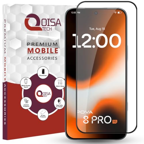Image of Premium Tempered Glass Screen Protector Guard For Tecno Pova 8 Pro 5G (6.78 Inch, Pack of 1) | Edge to Edge Coverage With Easy to installation kit