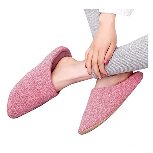 Hbeylia Slippers For Women Men Unisex Soft Comfort Cotton Memory Foam House Slippers Washable Anti Skid Solid Color Slip On Bedroom Sliders Autumn Winter Home Slides Slippers For Couples