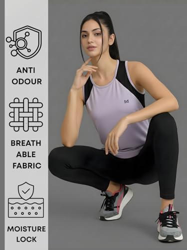 Image of White Moon Women's Gym Tank Top Combo | Pack of 2 Sleeveless Sports T-Shirts for Running, Training & Yoga