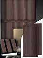 Mollywell Wood Panels for Wall, Time-Saving Installation, Versatile Wood Slat Wall Decor, Enhanced Acoustic & Sound Proof Fluted Design for Home & Office, 2 Pcs Dark Walnut, 47.2x23.6 Inch