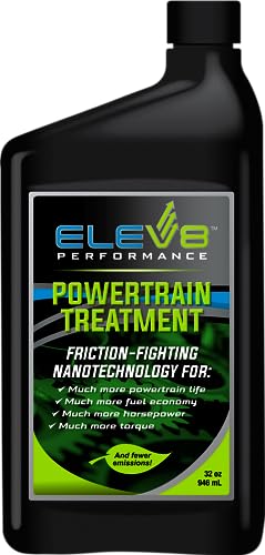ELEV8 Performance Powertrain Treatment - Increases Mileage, Horsepower and Engine Life and Reduces Carbon Emissions for All Gas and Diesel Cars and Trucks - Works with Any Oil - 32 oz