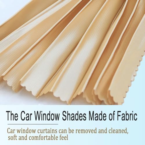 Image of 4pcs Magnetic Car Window Curtains, Car Window Sun Shade Protector - Car Sun Shade Protector Window, Car Side Window Privacy Cover, Car Curtain Window Slider, Removable (Cream, Standard)