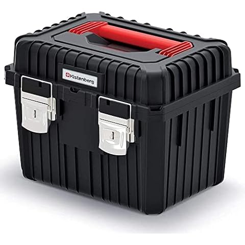 Tool Box with Tool Carrier, Tool Box with Clamp Locks, Plastic, 445 x 360 x 337 mm Cover