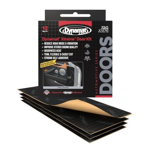 Dynamat 10435 12" x 36" x 0.067" Thick Self-Adhesive Sound Deadener with Xtreme Door Kit