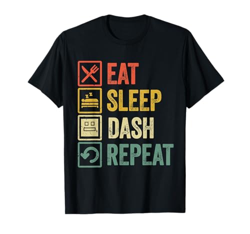 Eat Sleep Dash Repeat Video Game Geometry Video Gamer T-Shirt