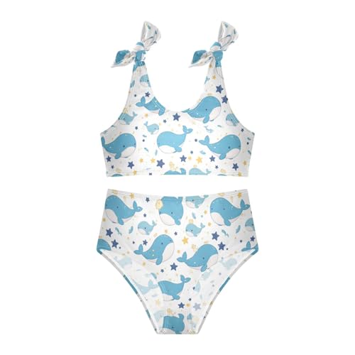 Wusikd Blue Whales Girls Swimsuits Two Piece Swimwear Bikini Set for for Girls Size 3T3