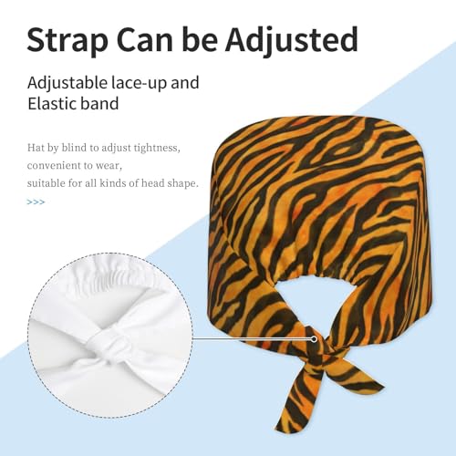 Image of Working Cap Scrub Cap with Sweatband Adjustable Unisex Women Tie Back Hat Nurse Surgical Caps