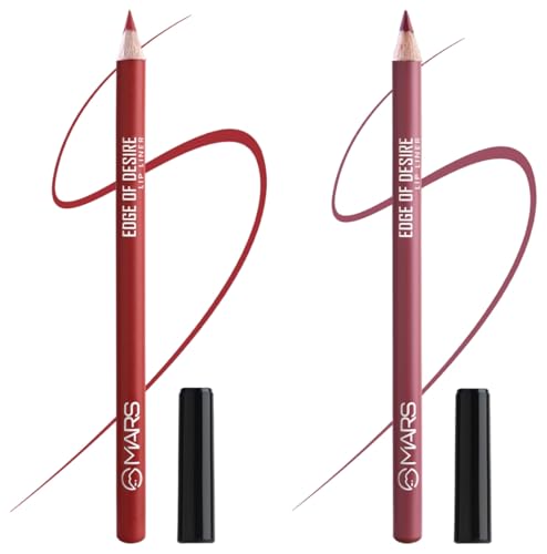 Image of MARS Matte Lip Liner One Swipe Smooth Long Lasting Lip Pencil (1.4gm) (07-MAGNETIC MAGENTA) Matte Lip Liner One Swipe Smooth Long Lasting Lip Pencil (1.4gm) (09-STEAMY PINK)
