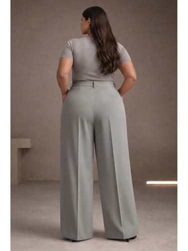 Image of KOTTY Plus Size Women's High Waist Comfortable Straight Fit Formal Pants