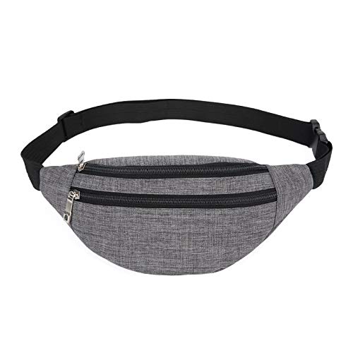 YUNGHE Fanny Pack for Men & Women - Waterproof Waist Bag Pack with Adjustable Strap for Travel Sports Running.(Dark Grey-01)