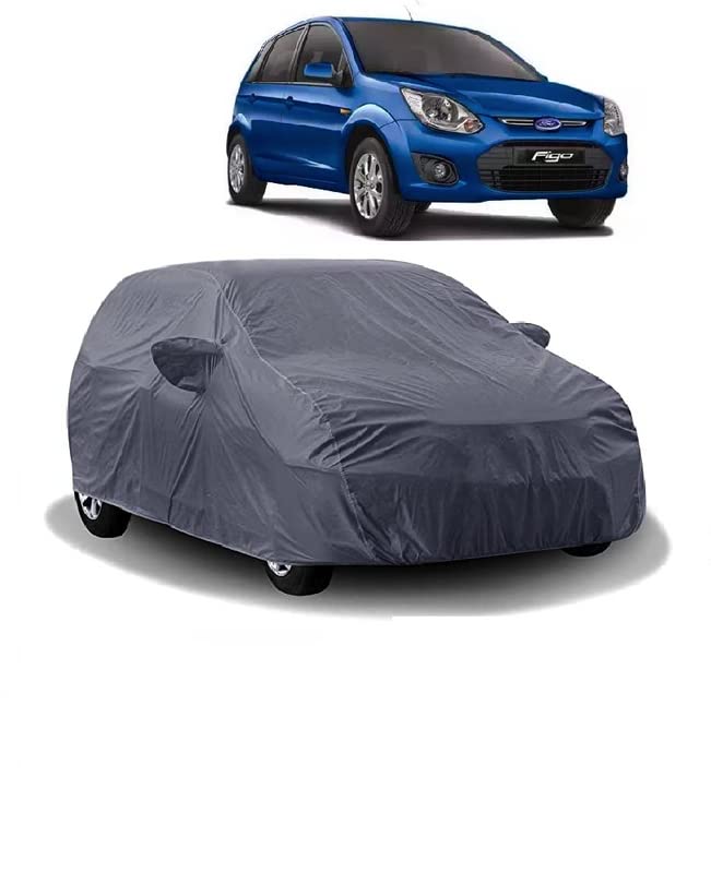 Image of Carigiri 100% Rain Resistant | UV Protection | Dust Proof Grey Car Body Cover for New Ford Figo(Triple Stitched,Mirror Pockets)(Models-2010, 2011, 2012, 2013, 2014, 2015)