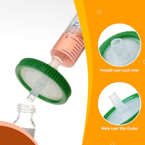 Image of PEKYBIO 30 Pack PES Syringe Filters, Lab Filters Hydrophilic 0.45um Pore Size, 25mm Diameter Filtration