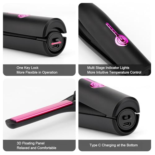 Plancha portátil inalámbrica para cabello corto 2 en 1 miniatura 4