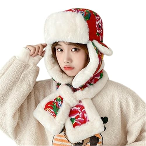 Bonnet femme hiver cocon de douceur chapeau rétro en coton chaud