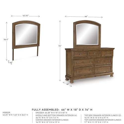 Image of Signature Design by Ashley Wide 7-Drawer Dresser with Mirror