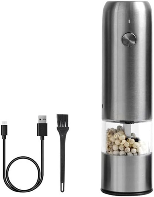 Mini Electric Pepper Grinder Outdoor Portable Charging(Gray)