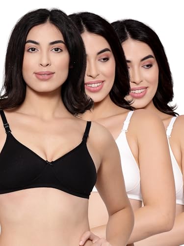 Image of Inner Sense Bra for Woman Made with Organic Cotton and Bamboo I Demi Cups Backless Bra for Woman with Removable Straps and Transparent Back I Non Padded Wire-Free Innerwear