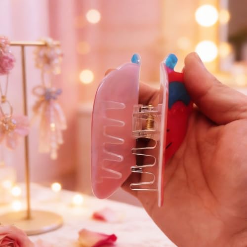 Pinza para cabello diseño corazón anatómico miniatura 6