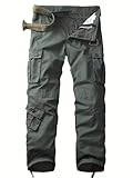AK-TAC Cargo Work Pants for Men,Camo Pants Men Military Tactical Ripstop Hiking,Lightweight Outdoor Pants with Multi Pockets Army Green-32Wx32L