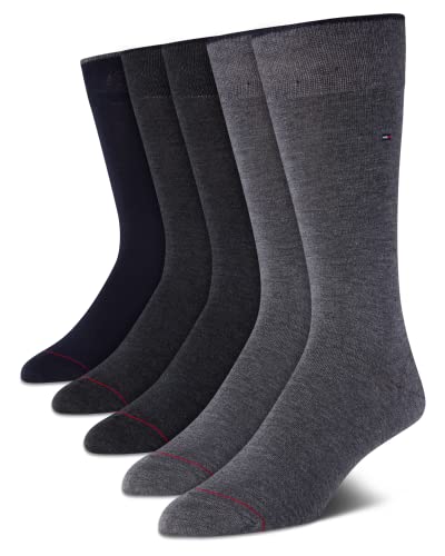 Tommy Hilfiger Men's Lightweight Comfort Fabric Crew Dress Socks - 5 Pack
