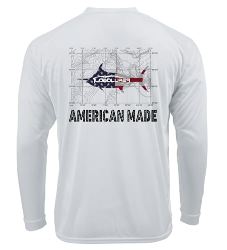 Lobo Lures Tournament Fishing Long Sleeve Shirt for Men and Women UPF 50 Dri-Fit Performance Rashguard T-Shirt