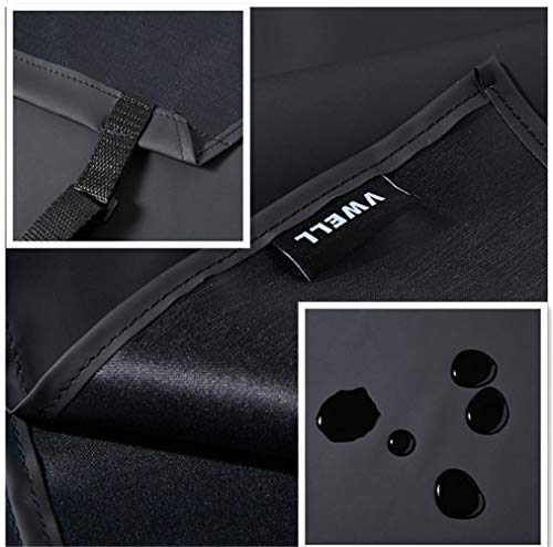 Vwell APRON-BLACK-(NO POCK Vinyl Rubber Waterproof Apron,41.5''Chemical Resistant Apron thumb #4