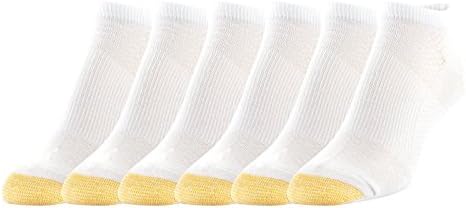 Gold Toe Women's No Show Sport Socks with Arch Support, 6-Pairs, White, Medium