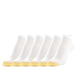 GOLDTOE Women's No Show Sport Socks with Arch Support, 6-Pairs, White, Medium