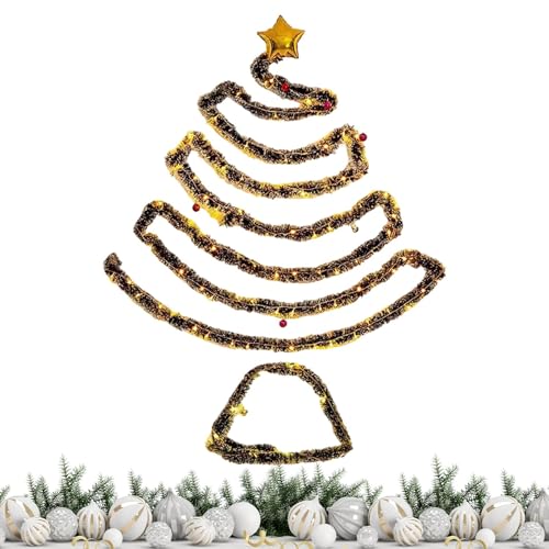 Gihioue Árbol de Navidad para colgar, árbol de Navidad para colgar, árbol de Navidad iluminado, decoración de Navidad, fiestas, accesorios decorativos, ahorro de espacio, adornos para colgar